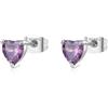 S'AGAPO' Orecchini dazzly con zirconi a cuore viola