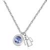 S'AGAPO' Collana lucky light con pendente ad angelo e zircone azzurro
