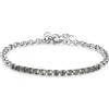 S'AGAPO' Bracciale tennis tricky con cubic zirconia di color verde smeraldo