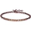 S'AGAPO' Bracciale tennis tricky con cubic zirconia di colore marrone
