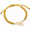 MY SICILY Bracciale in nylon color senape e simbolo sicilia in argento dorato