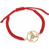 MY SICILY Bracciale in nylon color rosso con simbolo della trinacria racchiusa nel cerchio in argento dorato