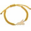 MY SICILY Bracciale in nylon color senape con simbolo della sicilia in argento dorato