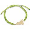 MY SICILY Bracciale in nylon color verde con simbolo della sicilia in argento dorato