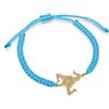 MY SICILY Bracciale in nylon color azzurro e simbolo della trinacria in argento dorato