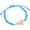 MY SICILY Bracciale in nylon color azzurro con simbolo della sicilia in argento dorato