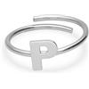 DESIDERI PREZIOSI Anello in argento rodiato lettera p
