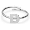 DESIDERI PREZIOSI Anello in argento rodiato lettera d