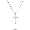 DESIDERI PREZIOSI Collana con lettera t in argento rodiato con zirconi