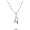 DESIDERI PREZIOSI Collana con lettera r in argento rodiato con zirconi