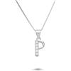 DESIDERI PREZIOSI Collana con lettera p in argento rodiato con zirconi