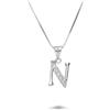 DESIDERI PREZIOSI Collana con lettera n in argento rodiato con zirconi