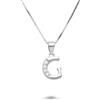 DESIDERI PREZIOSI Collana con lettera g in argento rodiato con zirconi