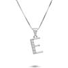 DESIDERI PREZIOSI Collana con lettera e in argento rodiato con zirconi
