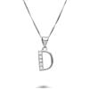 DESIDERI PREZIOSI Collana con lettera d in argento rodiato con zirconi