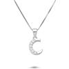 DESIDERI PREZIOSI Collana con lettera c in argento rodiato con zirconi