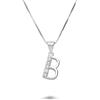 DESIDERI PREZIOSI Collana con lettera b in argento rodiato con zirconi
