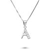 DESIDERI PREZIOSI Collana con lettera a in argento rodiato con zirconi
