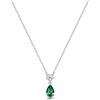 BROSWAY Collana fancy in argento con zircone a goccia verde