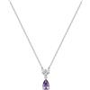 BROSWAY Collana fancy in argento con zircone a goccia viola