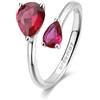 BROSWAY Anello fancy in argento con zirconi rossi