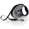 Flexi Glam Splash Crystal with Swarovski Crystals S - Dog Retractable Lead - 3 m - Black