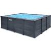 Intex 26396NP - Piscina Graphite Gray Panel Rettangolare, con Pompa Filtro a Sabbia 3500 L/h, Scaletta e Teli, 400x300x124 cm