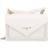 GAÀLLE Gaelle Paris Mini Borsa a Tracolla con Patta, Bianco, Similpelle, 19x11x3 cm, con Catena Dorata e Logo Metallico