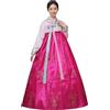ZNLFS Abito tradizionale coreano Hanbok da donna, a maniche lunghe, costume da ballo per matrimonio di palazzo con dettagli floreali ricamati, L