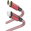 Hama Cavo di ricarica Hama da USB-C a Lightning da 1,5 m in nylon rosso