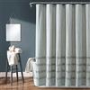 Lush Decor Tenda da doccia in cotone tinto a righe blu denim, 182,9 x 183,9 cm