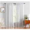 Fragrantex Tende trasparenti bianche per camera da letto, 241,3 cm, a righe, tende semi-velate per soggiorno, patio, camera dei bambini, con tasca per asta, 96,5 cm x 95 cm, 2 pannelli