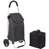 KitchenCraft Kitchen Craft Cool Movers - Carrello per la Spesa, Motivo a Pois Bianchi su Fondo Nero