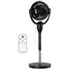 TANIASHOP Ventilatore a Piantana intelligente con Comando Vocale Controllo Touch e Telecomando 6 Velocità 50W Oscillazione Destra Sinistra e Su Giù con Timer Ventola Silenziosa Altezza 112cm (Nero)