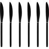 GRÄWE Coltello da dessert nero, 6 pezzi, lavabile in lavastoviglie, posate per dessert, piccolo coltello da tavola rivestito in titanio, coltello da dessert serie Lisbona