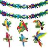 DUGYIRS 6 Pezzi Ritagli di Carta a Nido D'ape di Uccelli Tropicali e 2 Pezzi Ghirlanda di Carta per il Partito Luau Compleanno Bambini Decorazioni per Feste Tropicali Aula Materna Forniture