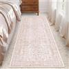 HUGEAR Vintage Passatoia Tappeto Corridoio Rosa Tappeti 60x180cm Cucina Antiscivolo Lavabile in Lavatrice Tapette Camera da Letto Scendiletto Cameretta Ufficio Pelo Corto Lungo Carpet