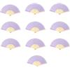FANSOF.FANS Confezione da 10 ventagli palmari in tessuto con nappa, stecche di bambù di grado A, ideali come bomboniera per feste e matrimoni (viola lavanda)