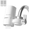 Vortopt Depuratore Acqua Rubinetto,Filtro Acqua Rubinetto Cucina, 400 Galloni, Riduce Sabbia, Cloro e Cattivo Gusto, T1（2 Filtri Incluso)