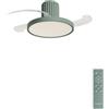 CREATE / WIND CLEAR SCULPT/Ventilatore da soffitto con luce con telecomando verde sage / 40W, Silenzioso, 6 velocità, Ø132 cm, pale retrattili, programmabile, estate-inverno, luce led 3 temperature