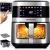 Berdsen Friggitrice ad aria calda XXL, 9,1 l, con finestra e touch screen, 1700 W, 7 programmi, lavabile in lavastoviglie