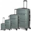 Valigeria.shop Set di Valigie da Viaggio 4 Pezzi Trolley Rigido in Polipropilene - Rotelle Girevoli a 360°- Bagaglio a Mano 52x34x20 55x40x20 cm, Media e Grande da Stiva - Impermeabile Antigraffio PP-08 (Grigio)