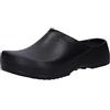 Birkenstock Scarpa professionale tipo svedese Super Birki in poliuretano colore nero nero con soletta in sughero e lino, Nero, 28.5 cm