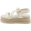 Cult Sandalo bianco con borchie e zeppa in corda CLW473701 Doja Tg 38