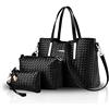 NICOLE & DORIS NICOLE&DORIS Nuovo Crossbody Moda Borsa Spalla Messenger Casual 3pcs Bag di PU Soft Donne Nero