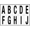 CARTELLI SEGNALATORI Lettere adesive da A a J - in PVC - 56 x 99 mm - 10 et-fg - 1 foglio - nero-bianco (unità vendita 1 pz.)