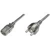 DIGITUS Cavo di collegamento alla rete - 1,8 m - da CEE 7/7 (Tipo-F) a C13 - spina/presa - H05VV-F3G - 0,75 mm² - Cavo di alimentazione
