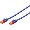 Digitus DK1617005B Cavo Rete, Blu, Cat-6 - 0,5 m, Cavo patch - U-UTP - LSZH