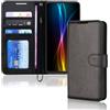 TECHGEAR Custodia in Pelle Galaxy S21 Fe, Cover Libro Protettiva con Slot per Schede, Supporto e Cinturino da Polso - Pelle Sintetica per Samsung Galaxy S21 Fe Cover Portafoglio (Nero)