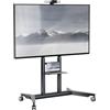 ONKRON Supporto TV da Pavimento 55-90 Pollici, Carico Totale 90 kg, VESA 200x200-800x600 mm, Carrello Porta TV con Ruote, Mobile, con Ripiano AV e Camera, Universale, Colore Grafite TS1871-G